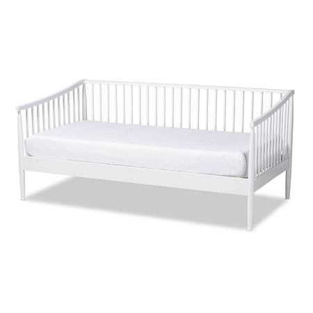 BAXTON STUDIO Renata White Finished Wood Twin Size Spindle Daybed 158-9645